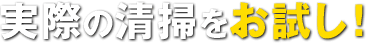 実際の清掃をお試し